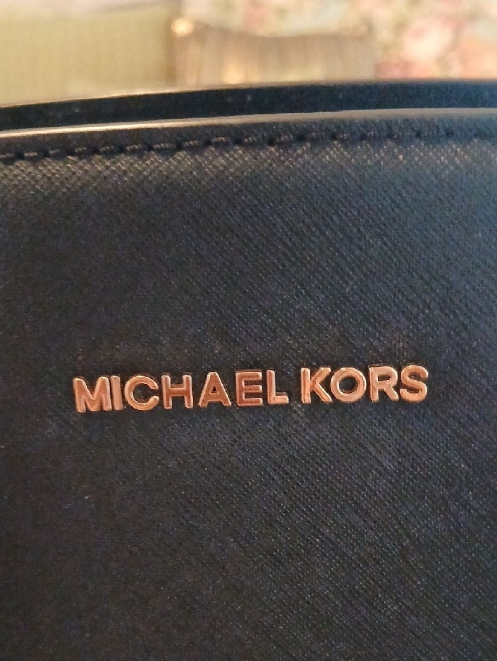 Michael Kors Black Saffiano Leather Satchel with Red Pom Pom Charm - Picture 2 of 8